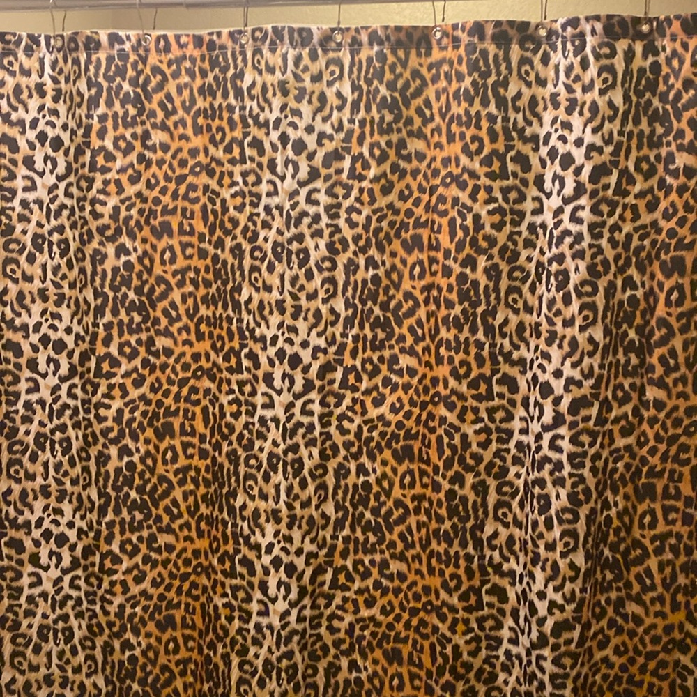 Leopard print shower curtain